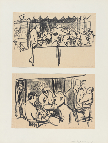 1959, Jan Goossen, ‘Rembrandtplein’, charcoal on paper