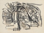 1962, Jan Goossen, ‘Parijs’, collage, charcoal on paper