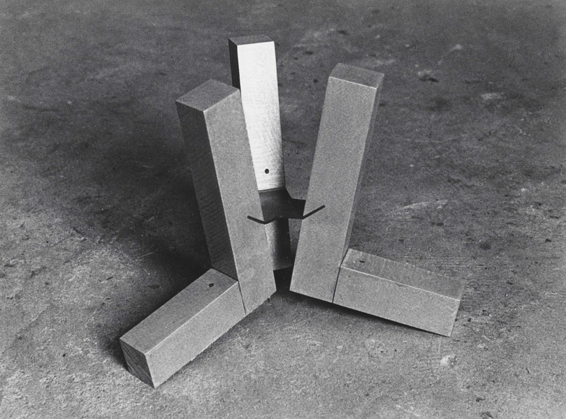 1971, Jan Goossen, sketch Spui, Amsterdam-centrum, aluminium, 28 x 28 cm x h 21 cm
